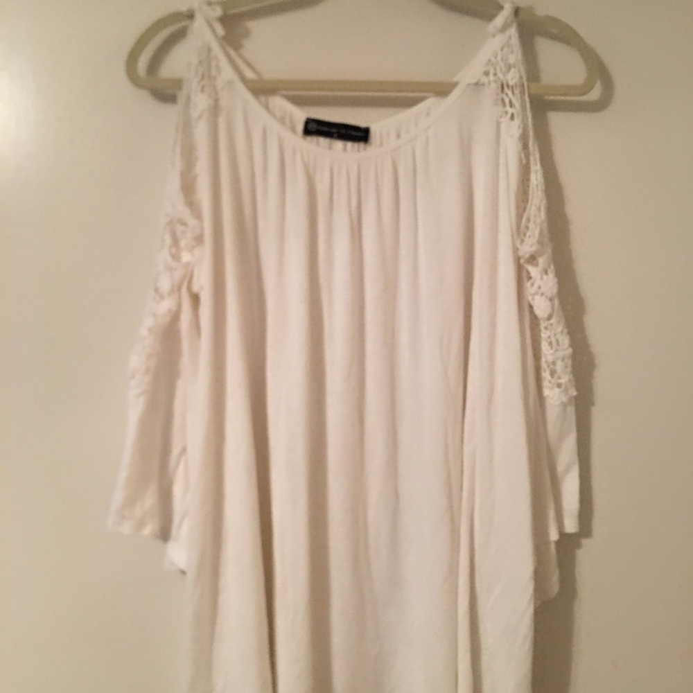 White open shoulder top